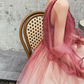 Robe de bal de princesse bustier à volants en satin long, robe de soirée C8117