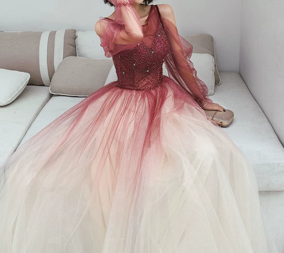 Robe de bal de princesse bustier à volants en satin long, robe de soirée C8117