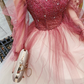 Robe de bal de princesse bustier à volants en satin long, robe de soirée C8117