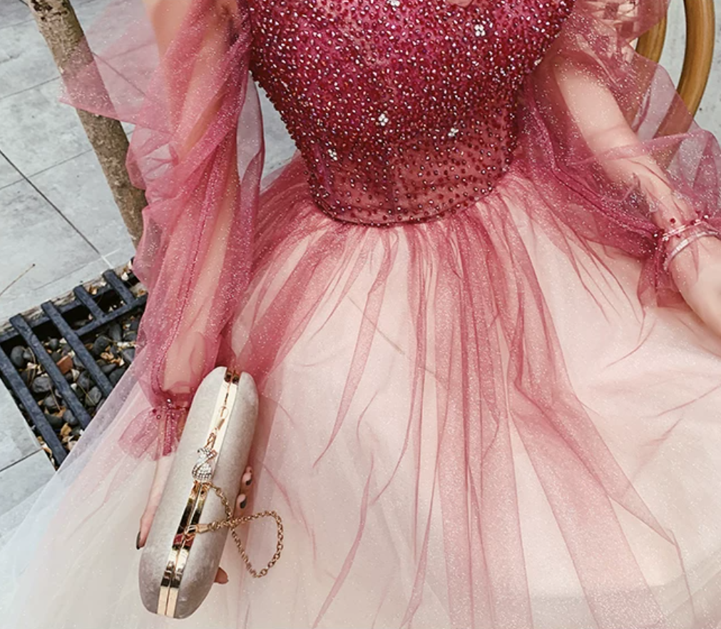 Robe de bal de princesse bustier à volants en satin long, robe de soirée C8117