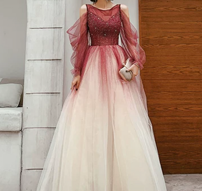 Robe de bal de princesse bustier à volants en satin long, robe de soirée C8117