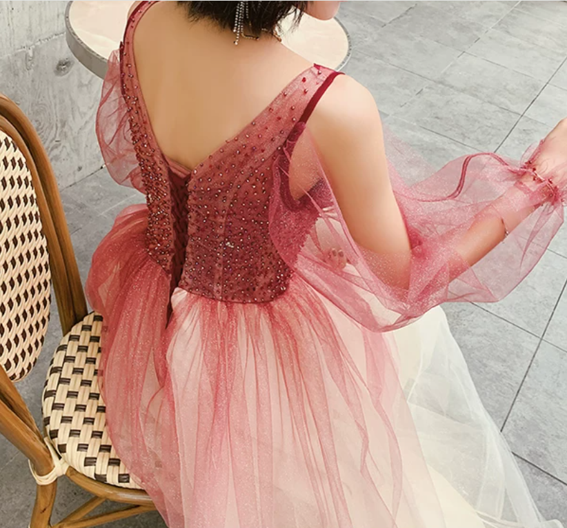 Robe de bal de princesse bustier à volants en satin long, robe de soirée C8117
