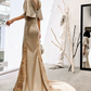 Robe de bal de princesse bustier à volants en satin long, robe de soirée C8117