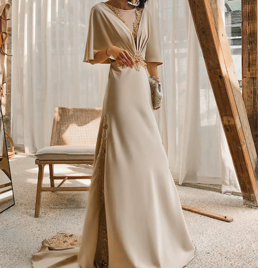 Robe de bal de princesse bustier à volants en satin long, robe de soirée C8117