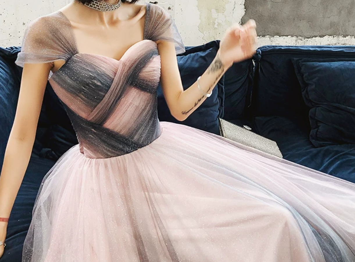 Robe de bal de princesse bustier à volants en satin long, robe de soirée C8117