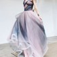 Robe de bal de princesse bustier à volants en satin long, robe de soirée C8117