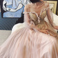 Robe de bal de princesse bustier à volants en satin long, robe de soirée C8117