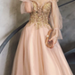 Robe de bal de princesse bustier à volants en satin long, robe de soirée C8117