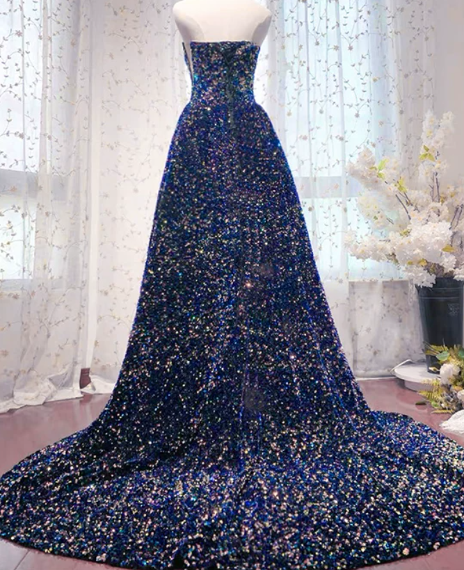 Robe de bal de princesse bustier à volants en satin long, robe de soirée C8117