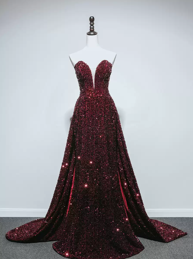 Robe de bal de princesse bustier à volants en satin long, robe de soirée C8117