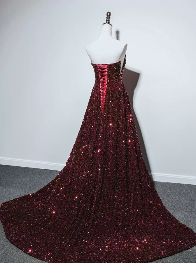 Robe de bal de princesse bustier à volants en satin long, robe de soirée C8117