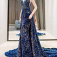 Robe de bal de princesse bustier à volants en satin long, robe de soirée C8117