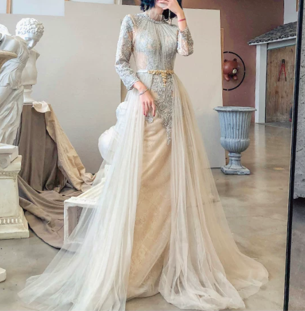 Robe de bal de princesse bustier à volants en satin long, robe de soirée C8117