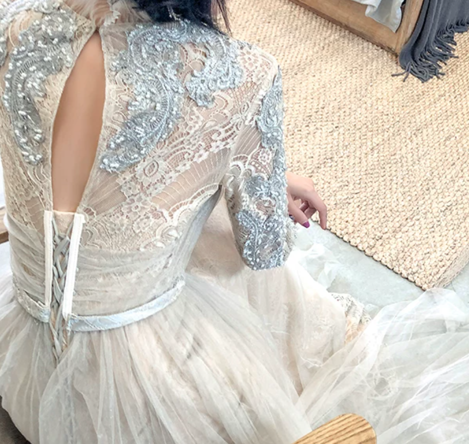 Robe de bal de princesse bustier à volants en satin long, robe de soirée C8117