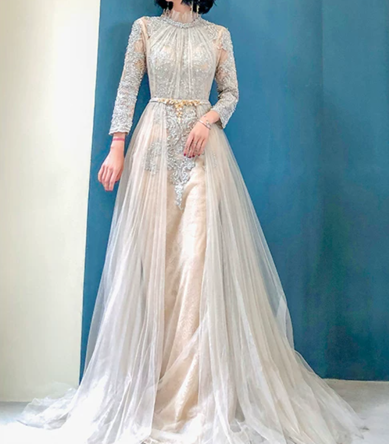 Robe de bal de princesse bustier à volants en satin long, robe de soirée C8117