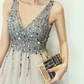Robe de bal de princesse bustier à volants en satin long, robe de soirée C8117