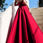 Elegant Red Slit Prom Dress Strapless Satin A-Line Evening Dress C9039