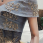 Classy Off-Shoulder Blue Prom Dress Sequins Tulle A-Line Evening Dress C9041