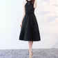 Mini robe de soirée en satin, sans bretelles, sans manches, ligne a, simple, C899