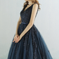 Robe de bal de princesse bustier à volants en satin long, robe de soirée C8117