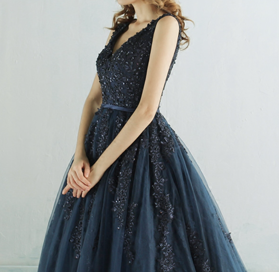 Robe de bal de princesse bustier à volants en satin long, robe de soirée C8117