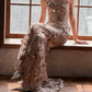 Romantic Strapless Champagne Prom Dress Sequins Beading Mermaid Evening Dress C9049