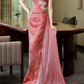 Robe de bal de princesse bustier à volants en satin long, robe de soirée C8117