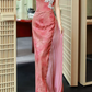 Robe de bal de princesse bustier à volants en satin long, robe de soirée C8117