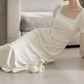 Superbe robe de mariée sirène bustier en satin et tulle, longue et en dentelle, C4563
