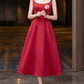 Mini robe de soirée en satin, sans bretelles, sans manches, ligne a, simple, C899