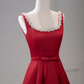 Mini robe de soirée en satin, sans bretelles, sans manches, ligne a, simple, C899