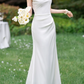 Superbe robe de mariée sirène bustier en satin et tulle, longue et en dentelle, C4563