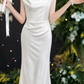 Superbe robe de mariée sirène bustier en satin et tulle, longue et en dentelle, C4563