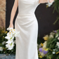 Superbe robe de mariée sirène bustier en satin et tulle, longue et en dentelle, C4563