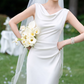 Superbe robe de mariée sirène bustier en satin et tulle, longue et en dentelle, C4563