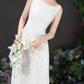 Superbe robe de mariée sirène bustier en satin et tulle, longue et en dentelle, C4563