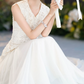 Superbe robe de mariée sirène bustier en satin et tulle, longue et en dentelle, C4563