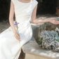 Superbe robe de mariée sirène bustier en satin et tulle, longue et en dentelle, C4563