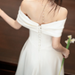 Superbe robe de mariée sirène bustier en satin et tulle, longue et en dentelle, C4563