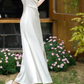 Superbe robe de mariée sirène bustier en satin et tulle, longue et en dentelle, C4563