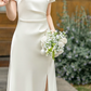 Superbe robe de mariée sirène bustier en satin et tulle, longue et en dentelle, C4563