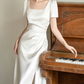 Superbe robe de mariée sirène bustier en satin et tulle, longue et en dentelle, C4563