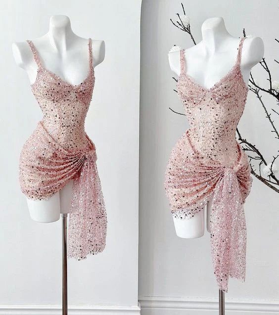 Mini robe de soirée en tulle noire, bretelles trapèze sexy, C905
