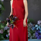Attractive Satin Red Prom Dress Backless Beads Mermaid Evening Dress C9060