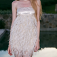 Mini robe de soirée en satin, sans bretelles, sans manches, ligne a, simple, C899