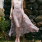 Glam V Neck Pink Prom Dress Chiffon Beaded A-Line Evening Dress C9067