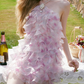 Mini robe de soirée en satin, sans bretelles, sans manches, ligne a, simple, C899