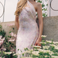 Gorgeous Strapless Pink Prom Dress Sequins Sheath Evening Dress C9070