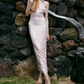 Gorgeous Strapless Pink Prom Dress Sequins Sheath Evening Dress C9070