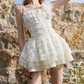 Graceful Spaghetti Straps Ivory Homecoming Dress Lace Appliques A-Line Party Dress C9071